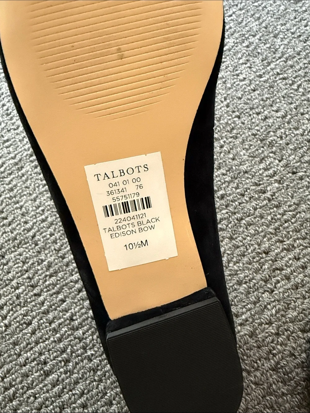 Talbots Edison Bow leather Suede Flats 10.5 black rhinestone new